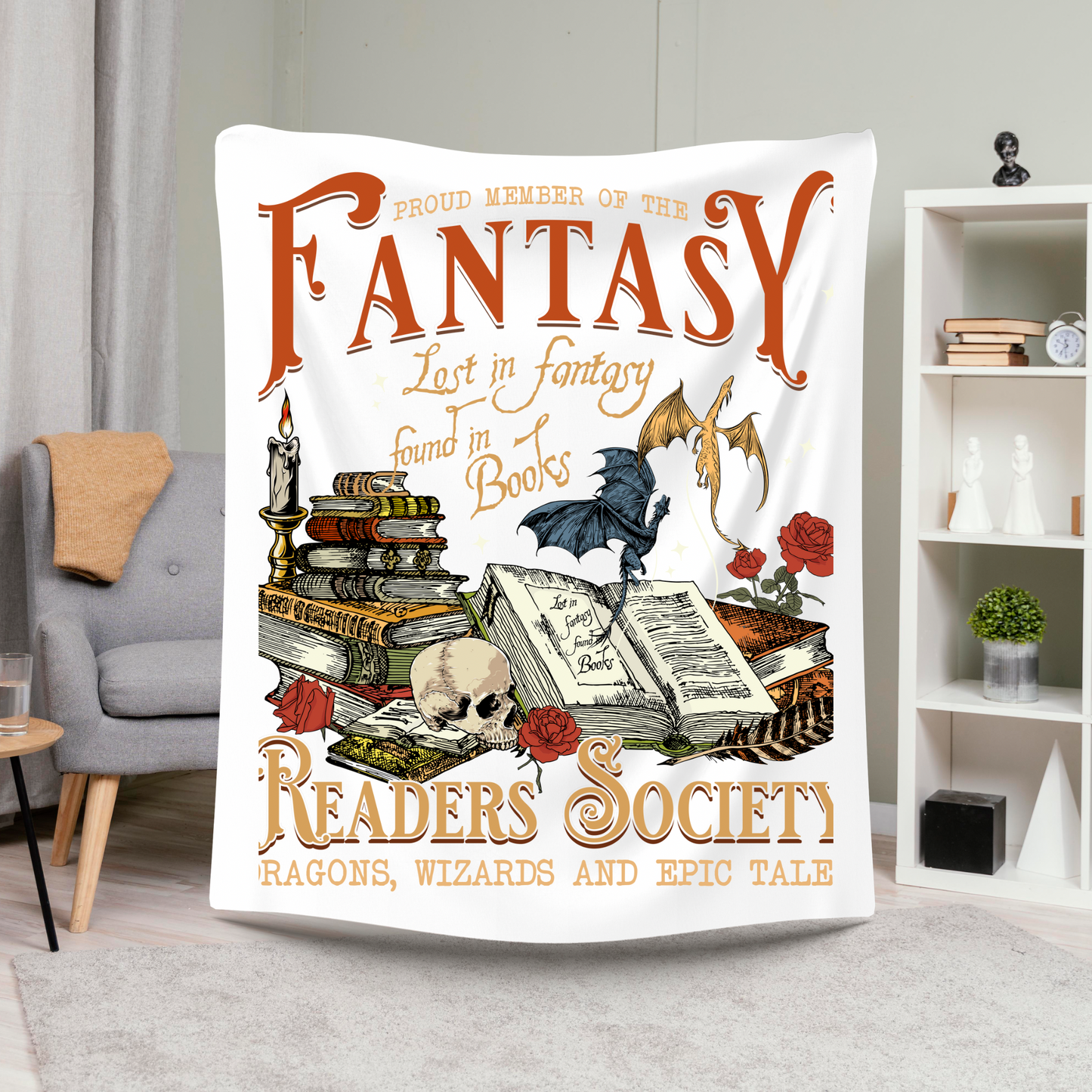 Fantasy Reader Fleece Blanket