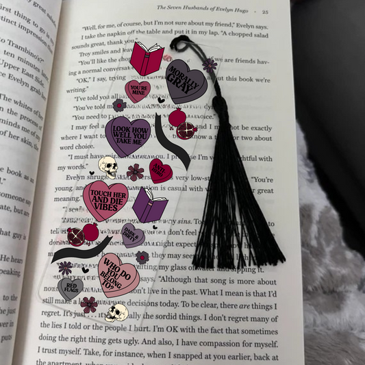 Dark Romance Sweet Heart Acrylic Bookmark